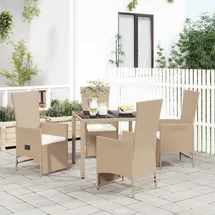 vidaXL Garten-Essgruppe 5-tlg. Beige