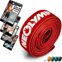 Fitnessband lang aus Stoff – Widerstandsstufe 1. Traininsbänder mit Tasche ROT 5-10 kg