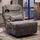 Mendler Relaxsessel HWC-P92 Chenille 82 x 96 x 82 cm Dunkelgrau drehbar mit Liegeposition