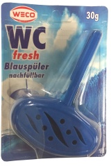 WECO WC Stein fresh Blauspüler, nachfüllbar, Duftspüler für einen langanhaltenden Frischeduft, 1 Duftspüler