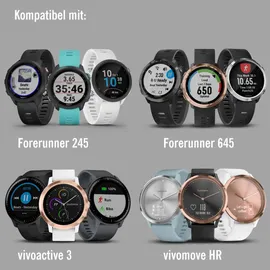 Garmin Schnellwechsel-armband, Silikon weiss/silber 20 mm)