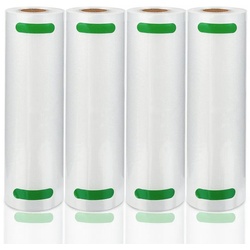 Clanmacy Vakuumbehälter 4x Vakuumrollen 20 x 600 cm Vakuumbeutel Vakuumfolie Vakuumierbeutel für alle Vakuumierer Vakuumierfolie
