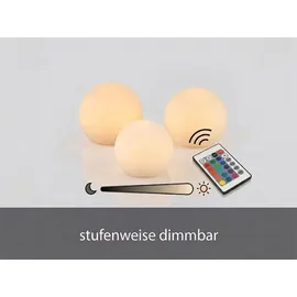 Trio Solar Außenleuchte Kunststoff Ø 20 cm inkl. 0,5 W LED Farbwechsler weiß