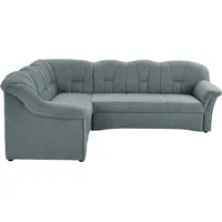 DOMO collection Ecksofa »Papenburg B/T/H: 242/190/84 cm L-Form« wahlweise mit Bettfunktion, Langer Schenkel links oder rechts, blau