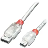 Lindy USB-A auf Mini-USB 0,5 m Transparent