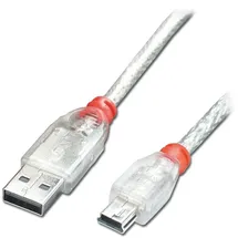 Lindy USB-A auf Mini-USB 0,5 m Transparent