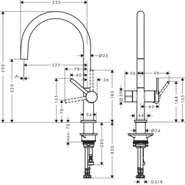Hansgrohe Talis M54 Küchenarmatur Edelstahl