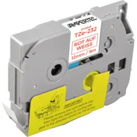 Ampertec P-Touch Band kompatibel zu TZe-232 rot auf weiß