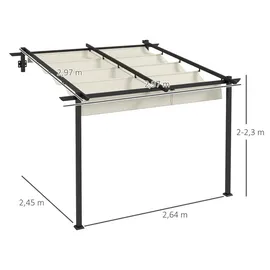 Outsunny Pergola 297 x 297 cm creme