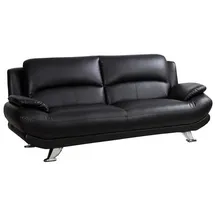 vente-unique Vente-unique-Sofa 3-Sitzer, - Kunstleder - Schwarz, - MUSKO