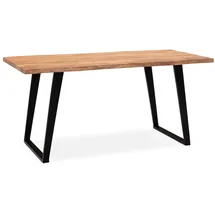 KADIMA DESIGN Schreibtisch Massivholz Baumkante, mit U-Gestell, Akazie 140x80x76 cm