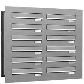 AL Briefkastensysteme Durchwurfbriefkasten Premium Edelstahl Silber