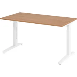 bümö Schreibtisch Serie-XB Nussbaum / Weiß