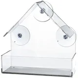 TRIXIE Futterhaus für Fensterscheibe, Kunststoff, 225 ml/ 15 × 15 × 6 cm, transparent