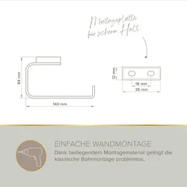 Lenz Toilettenpapierhalter Aura in Chrom, – Ohne Deckel
