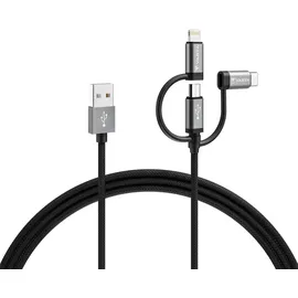 Varta USB-A auf Micro-USB/USB-C/Lightning 2 m Schwarz