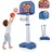 Costway Basketballkorb 4 in 1 blau 100 - 140 cm