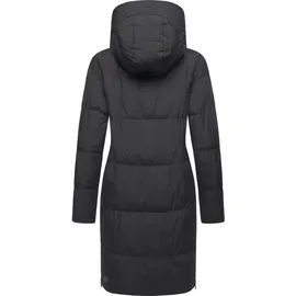 Ragwear Damen Wintermantel Steppmantel in Wolloptik mit Kapuze und hohem Kragen Jumana YOUMODO Black Gr. XL - XL
