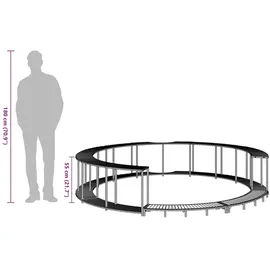 vidaXL Whirlpool-Umrandung Holztreppe schwarz