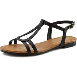 Sandale »Sommerschuh«, Sandalette, Sommerschuh mit raffinierten Riemchen VEGAN, Gr. 42, schwarz, , 56892216-42