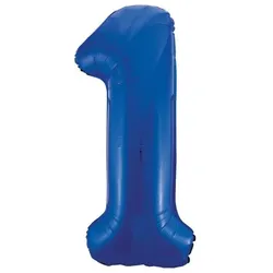 Folienballon Zahl 1 blau