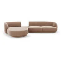 Micadoni Sofa Miley, modular mit Recamiere 3-Sitzer braun
