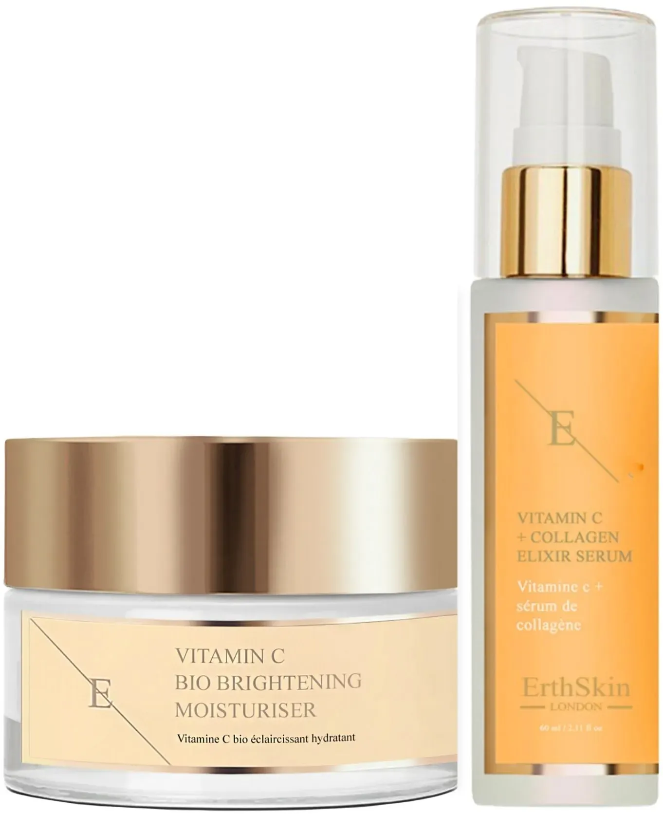 ErthSkin London Vitamine C + Collageen Elixir Serum + Vitamine C Bio Brightening Moisturizer 1 St