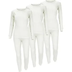 Thermounterwäsche Damen 3er Set | Hemd + Hose | Creme L