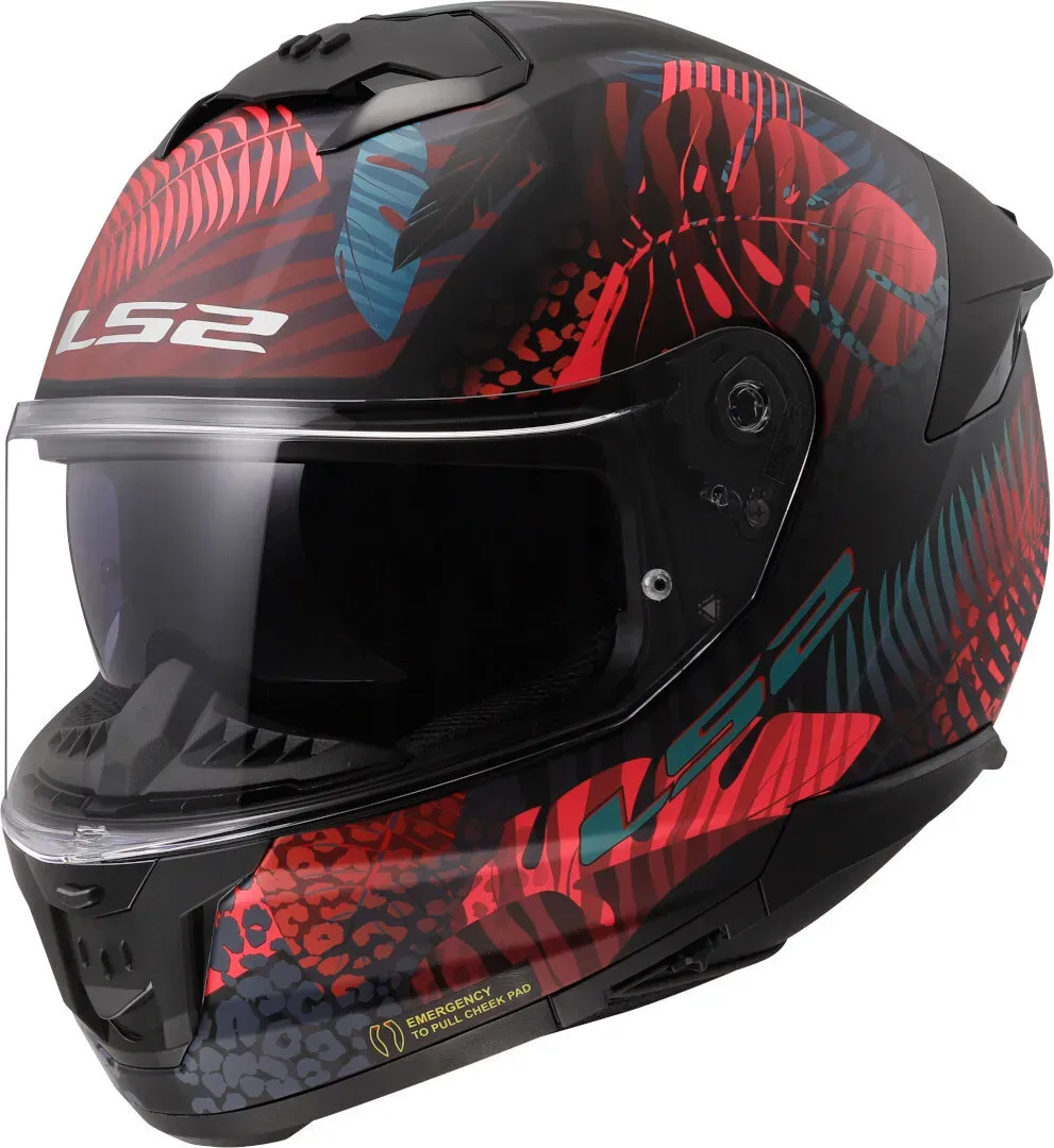 LS2 FF808 Stream II Jungle Helm, zwart-rood-blauw, XL Voorman