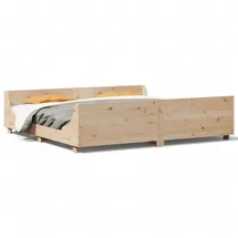 vidaXL Massivholzbett 180 x 200 cm Beige
