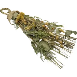 WDMT Ländlicher Weihnachtsdekorationsanhänger - Trockenblumen | 55cm | Gelb