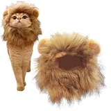 Katzen-Löwenmähne, Polyester-Löwenmähne-Kostüm für Katzen, einfache Montage, bequeme Reinigung, Löwen-Katzenkostüm, raues Aussehen, waschbar, Löwenhaar, Katzenkleidung für Katzen, Cosplay, Katzen