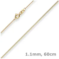 Schmuck Krone Goldkette 1,1mm Panzerkette aus 585 Gelbgold 60cm, Gold 585 goldfarben