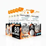 Hearing360 80 Hörgerätebatterien Größe 13 Premium Qualität (10 Blistercard a 8 Batterien)