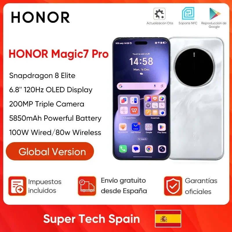 Original Honor Magic 7 Pro Smartphone Snapdragon 8 Elite Android 15,0 Dual Sim 6.8 