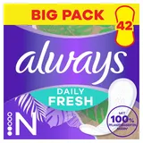 Always Daily Fresh Normal pflanzenbasiert ohne Duft, bis zu 12 Stunden Schutz, ohne Duft