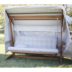 Casa Padrino Luxus Hollywood Schaukel Schutzbezug Grau 190 cm - Wetterfeste Garten Schaukel Schutzhülle - Garten Accessoires - Luxus Qualität