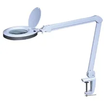 VELLEMAN LED-Lupenleuchte, Klemmfuß, Gelenkarm, Linsenkappe, 60 LEDs, Vergrößerung 3x, weiß