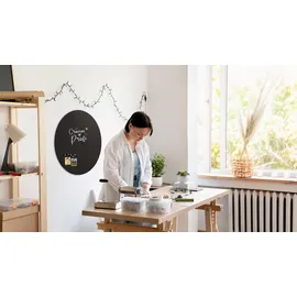 ALLboards Runde Kreidetafel 80 cm Schwarz