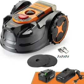 LAWNMASTER OcuMow® Mähroboter ohne Begrenzungskabel für bis zu 250 m2, Vision-Navigation, systematisches Mähen in parallelen Bahnen, automatische Hinderniserkennung, Drop & Mow Roboterrasenmäher