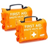 Erste Hilfe Set Outdoor für Reisen, Wandern, Camping, Sport - kompakte Notfall Ausrüstung für unterwegs - 59-teilige Reiseapotheke mit Rettungsdecke uvm. (Wasserabweisend) - inkl. gratis App