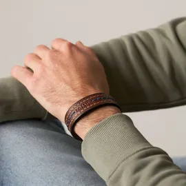 Fossil Everett Armband Leder Edelstahl braun JF04949040 Größe 18