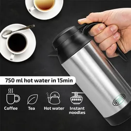 Heyner Reisewasserkocher 700 ml Schwarz/Silber