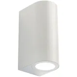 Nowa Außenwandlampe Fassadenleuchte weiß Up Down Terrassenlampe Gartenleuchte Haustürlampe Wandleuchte 2 flammig, 2x Gu10, Lxbxh 8,8 x 6,8 x 15,2 cm