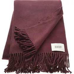 Wohndecke "Basics", rot (burgund), B:140cm L:200cm, Baumwolle, Polyacryl, SCHÖNER WOHNEN-KOLLEKTION, Wohndecken, mit Fransen, Kuscheldecke