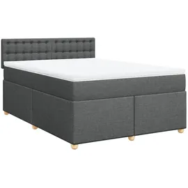 vidaXL Boxspringbett 160 x 200 cm Dunkelgrau