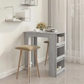 vidaXL Bartisch mit Regal 102 x 50 x 103,5 cm Grau