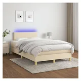 vidaXL Boxspringbett 120 x 200 cm Creme
