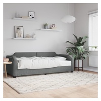 furnicato Bett Tagesbett mit Matratze Dunkelgrau 90x200 cm Stoff grau