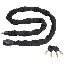 VEVOR Fahrradkettenschloss Motorrad Fahrrad Kettenschloss 1,82m 10mm Schwarz